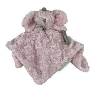 Blankets & Beyond Pink‎ Bunny Rabbit 16" Baby Lovey Swirl Fur Pacifier Holder